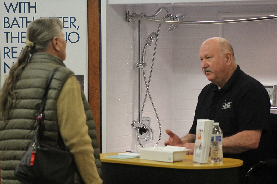 Richard Byrd/Columbia Basin Herald
Of course no home is complete without a good shower or bathtub. Local and regional companies brought information and examples of their products to the Central Washington Home Show.