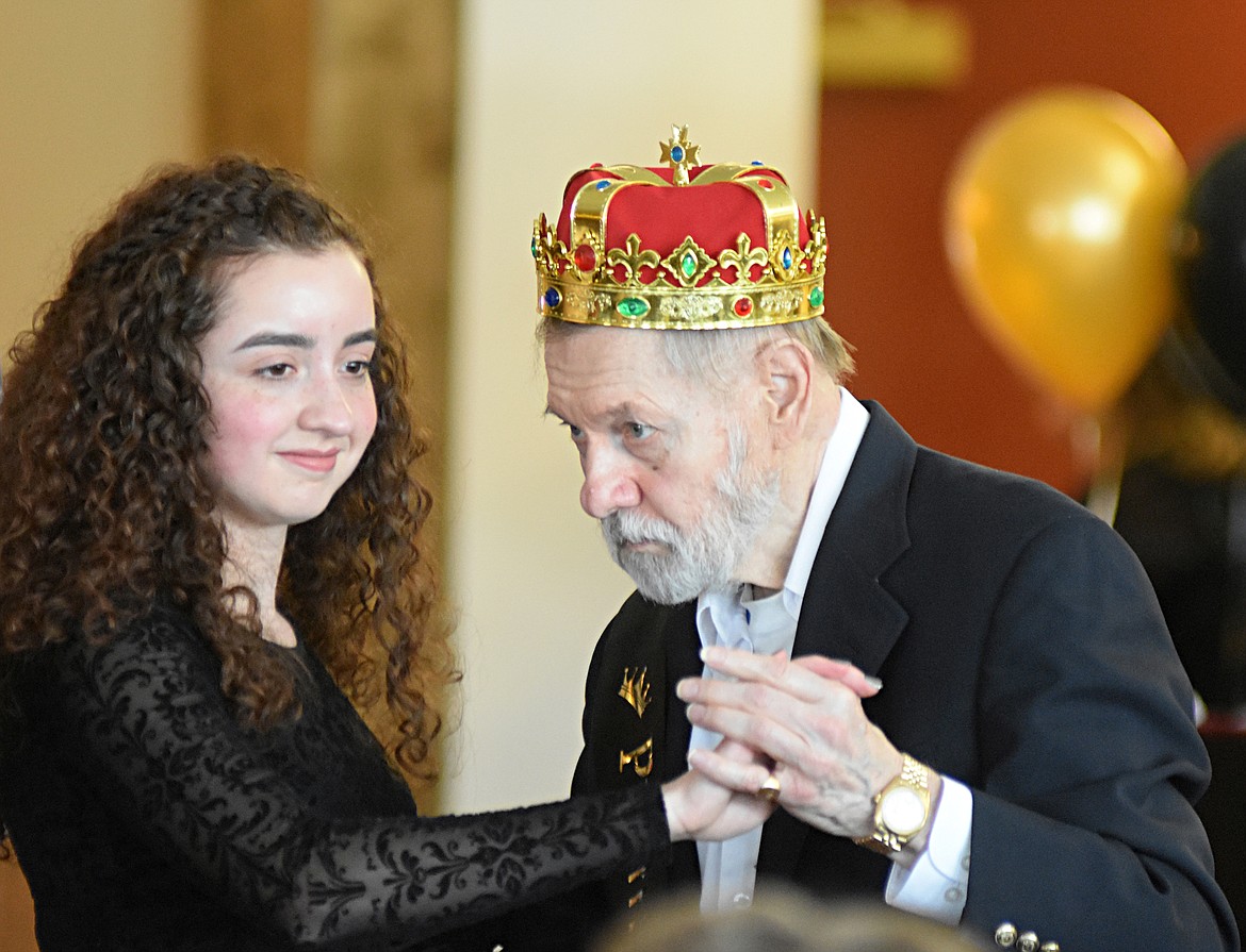 Whitefish High School student Jasmine Reese dances with Prom King Bill Vance during the Senior Prom Wednesday evening at The Springs at Whitefish. (Heidi Desch photos/Whitefish Pilot)