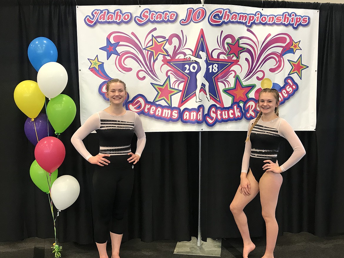 Courtesy photo
Avant Coeur Level 8s competed at the state meet in Pocatello. From left are Emma Bayne and Mauren Rouse. Rouse qualified to regionals in Tacoma in April.