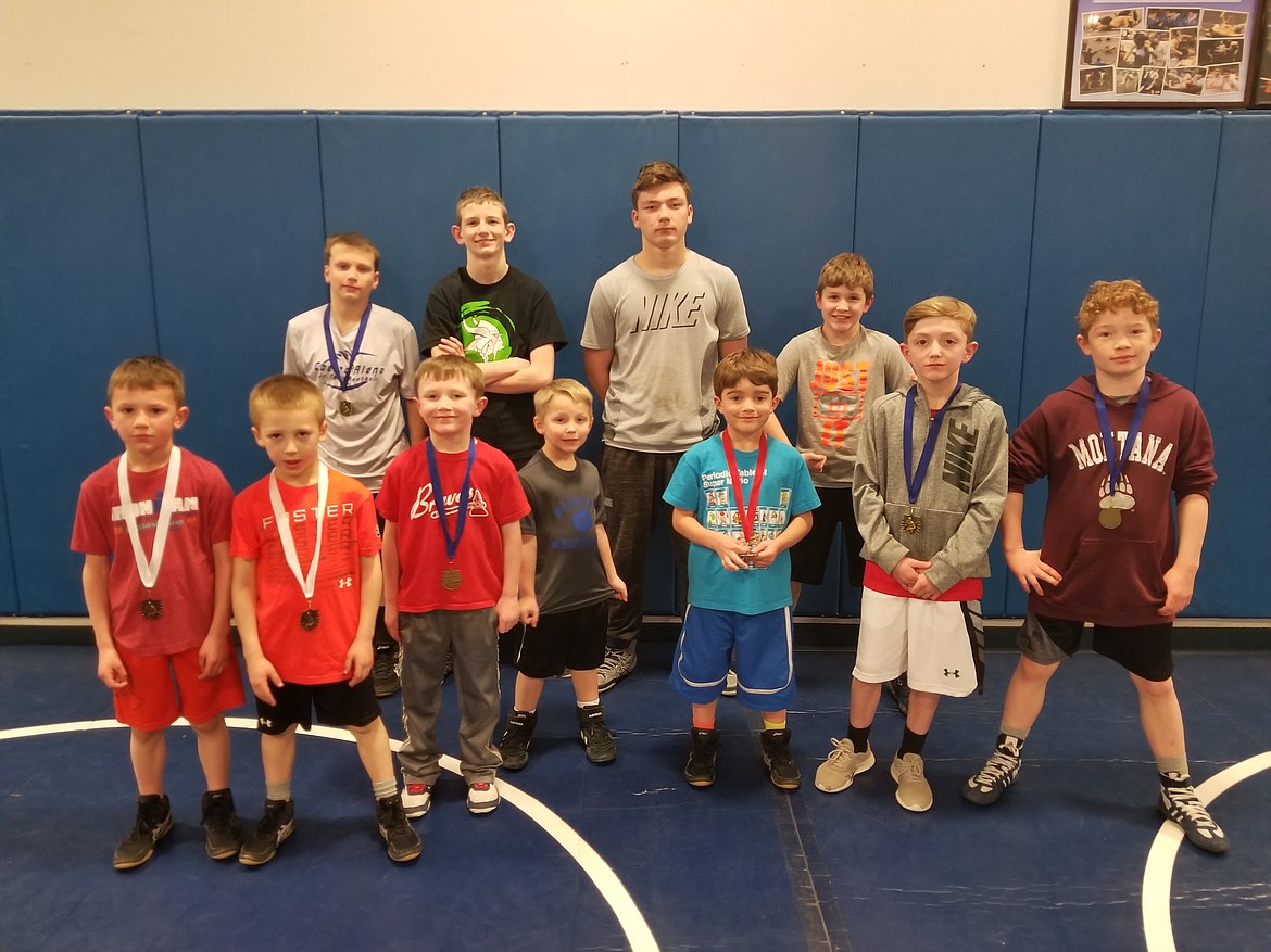 Courtesy photo
Buzzsaw Wrestling Club medal earners from the Mt. Spokane high school tournament on March 10 are, from left, Kolby Adams, Dallas Hays, Gabe Wullenwaber, Dalton Carey, Brody Myers, Austin Smith, Cole Armstrong, Hoss, Brett Myers, Wyatt Carey and Brock Armstrong.