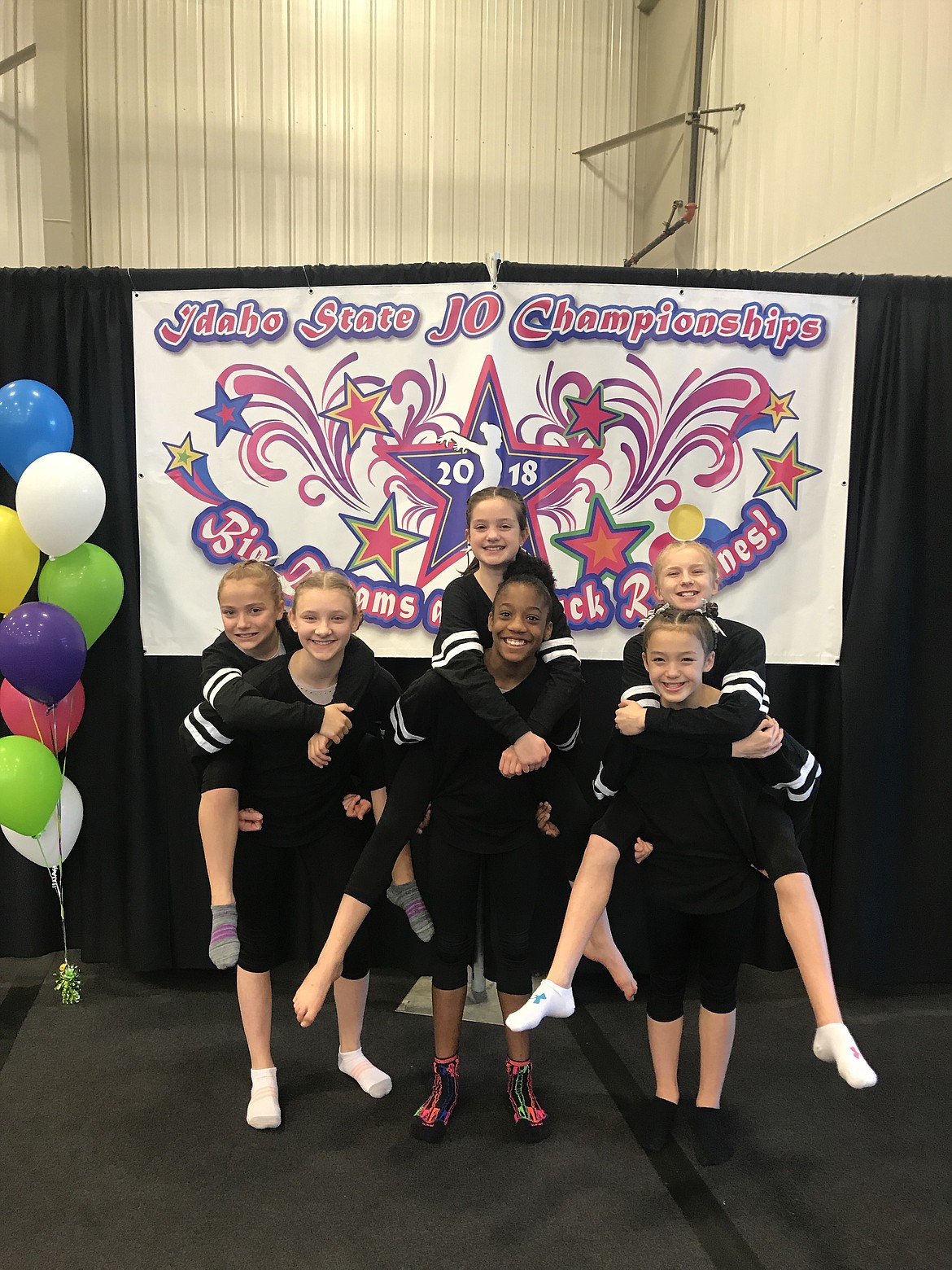 Courtesy photo
Avant Coeur Level 6s competed at the recent state championships in Pocatello. In the front row from left are Maddy Edwards, CC Bullock and Macy Uemoto; and back row from left, Lily Call, Avery Burns and Taylor Walker.