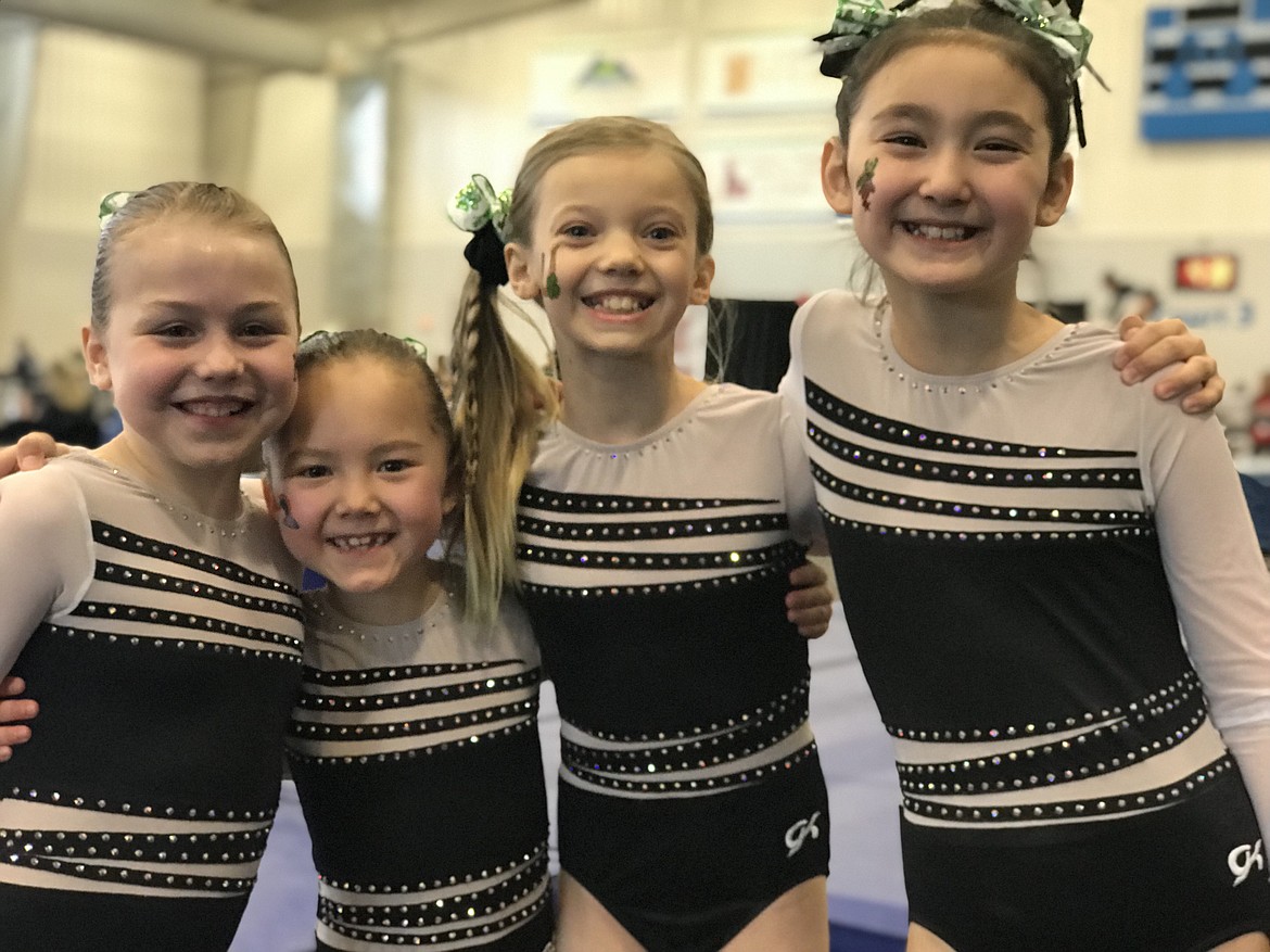 Courtesy photo
Avant Coeur Junior Level 4s competed at the state gymnastics meet in Pocatello. From left are Monika Gonzales, Lavi Crain, Sophie Hughes and Malia Uemoto.