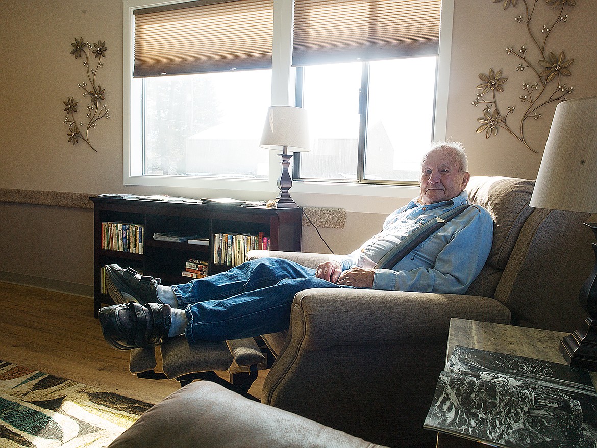 Ed DeReu really likes the new electric recliner at the Columbia Falls Senior Center.