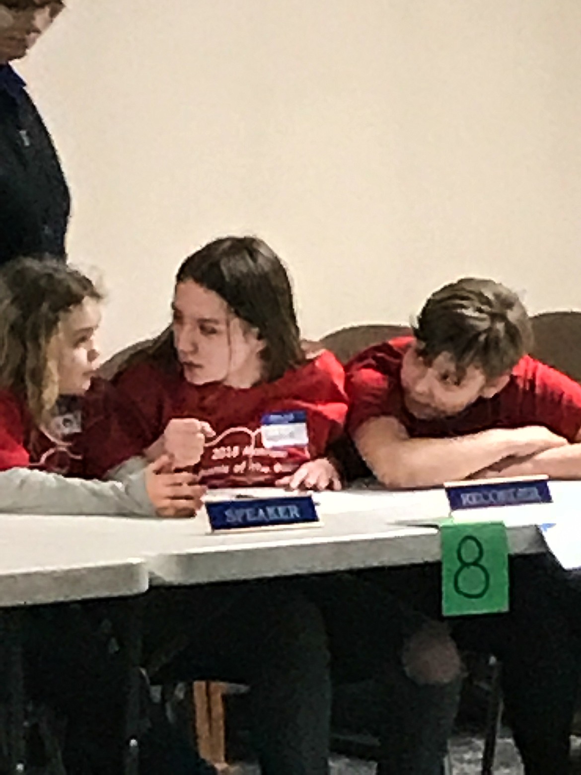Troy Public Schools 5th-6th grade team of Bella O&#146;Day, Sophia Simanovicki and Nevaeh Pattie placed 3rd of nine teams during the first Montana Battle of the Books. (Ben Kibbey/The Western News)