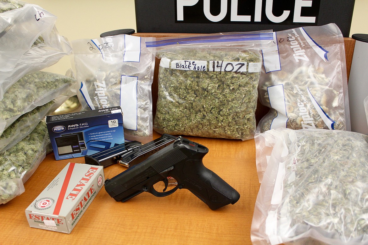 A quantity of psychedelic mushrooms, marijuana and a firearm that were seized in addition to the larger pot busts.