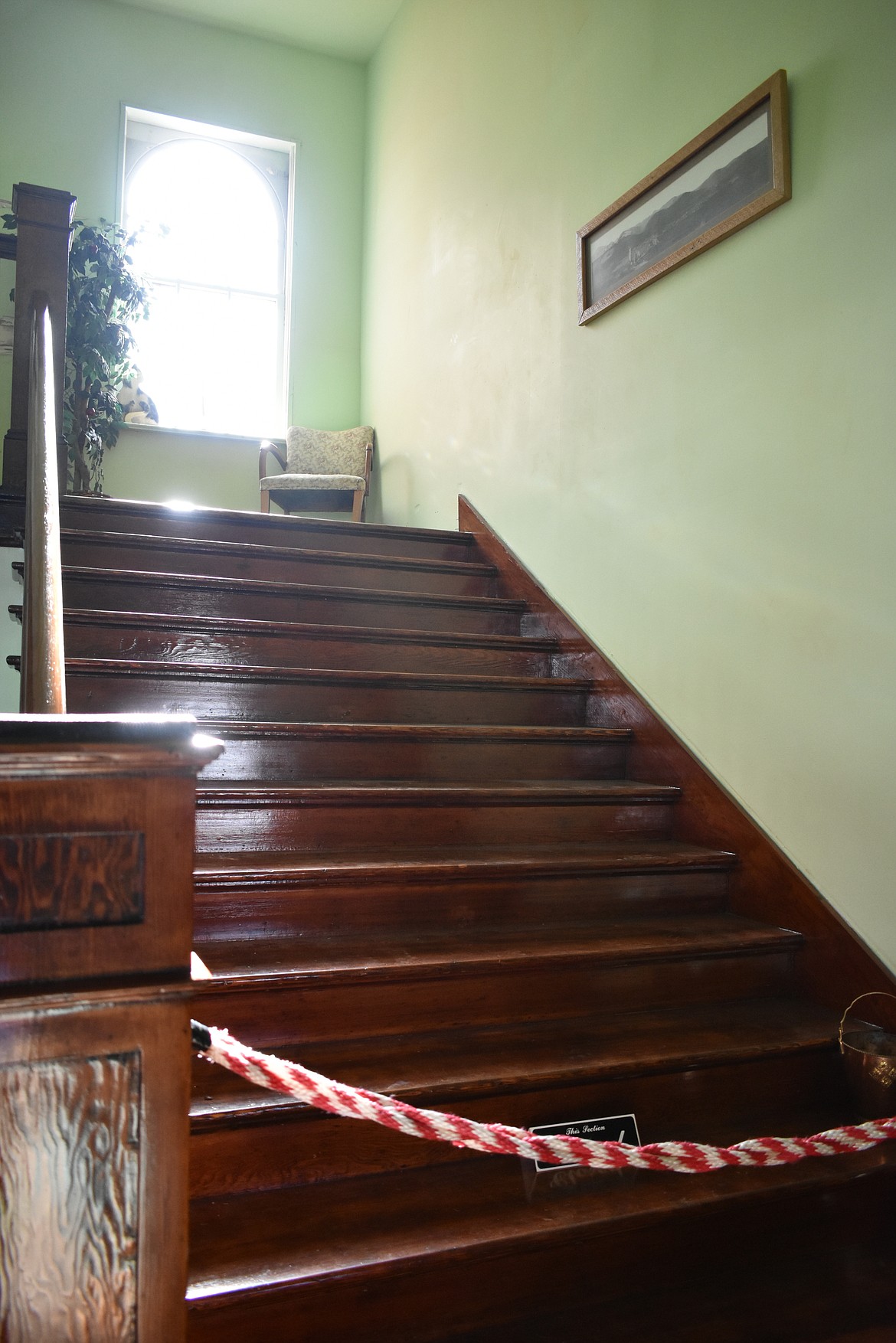 The renovated first flight of the grand staircase in Hotel Libby. (Ben Kibbey/The Western News)