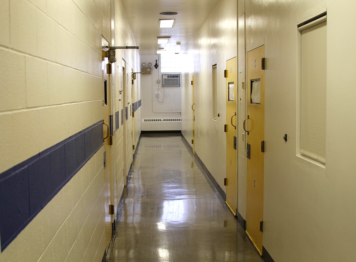 Photo by CHANSE WATSON/ 
The interior hall of the Shoshone County Jail. Prisoners are walked from place to place through this hall way.