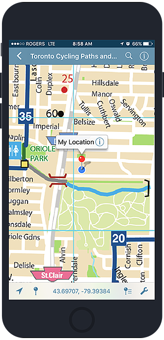 Avenza Maps works offline and can be used to display custom maps, including your own georeferenced PDFs.