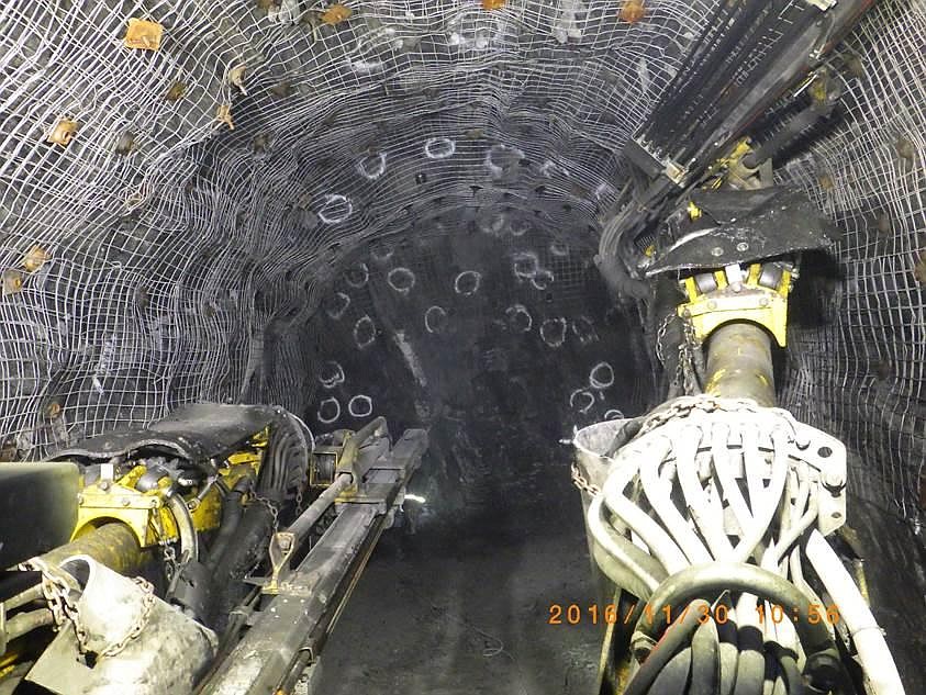 Photo courtesy of HECLA MINING CO.
The drill targeting system on this underground drill helps create tunnels truer to their design, allowing the drill and its operator be more productive.