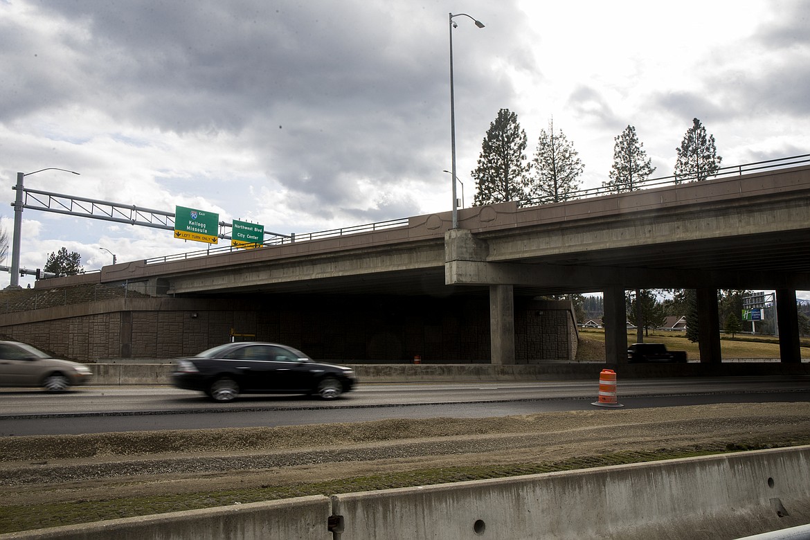 Part of the Interstate 90 summer construction project includes Centennial Bridge near the Northwest Boulevard exit. (LOREN BENOIT/Press)