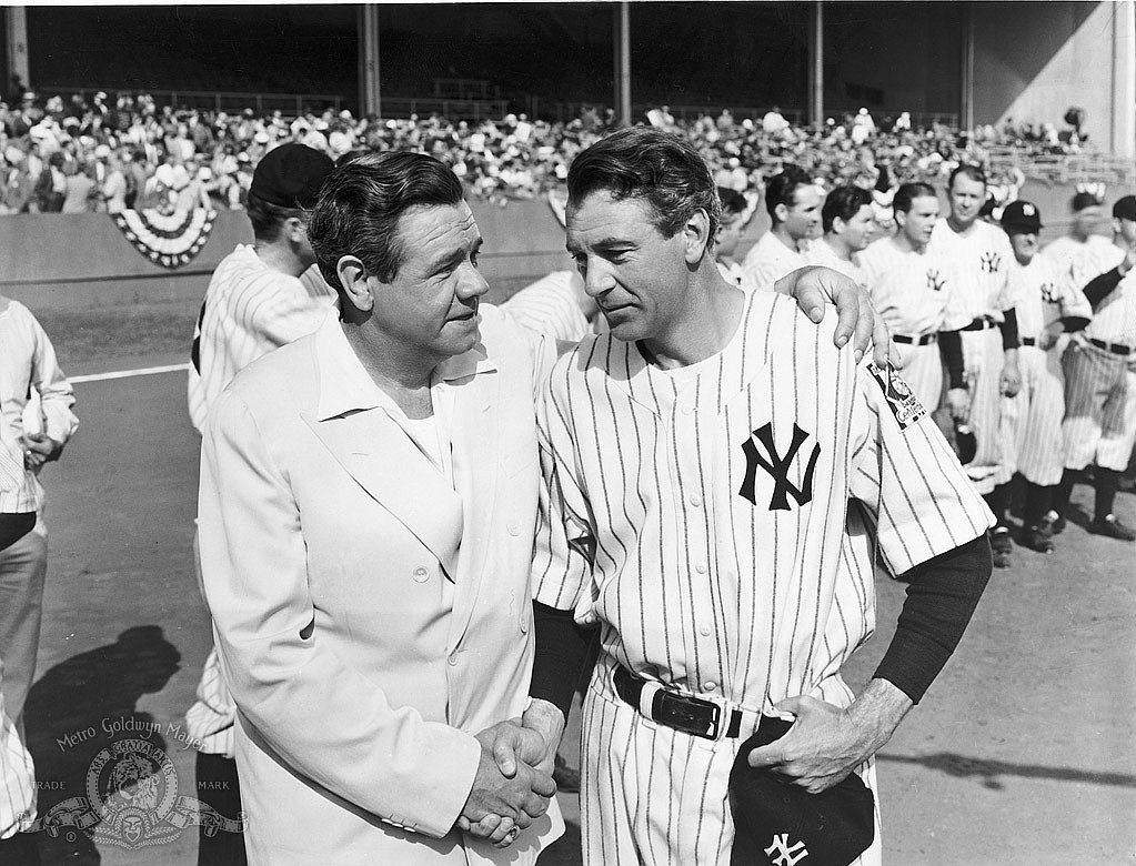Babe Ruth, left, and Gary Cooper in &#147;Pride of the Yankees&#148; 1942.
