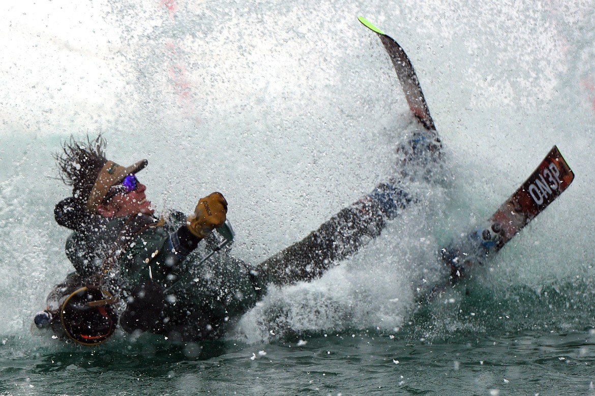 Participants compete in the 2018 Whitefish Pond Skim at Whitefish Mountain Resort on Saturday. (Casey Kreider/Daily Inter Lake)