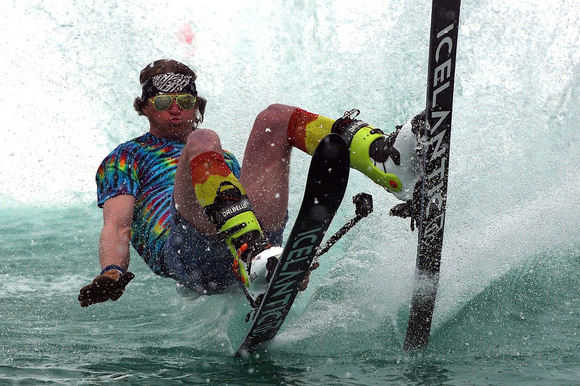 Participants compete in the 2018 Whitefish Pond Skim at Whitefish Mountain Resort on Saturday. (Casey Kreider/Daily Inter Lake)