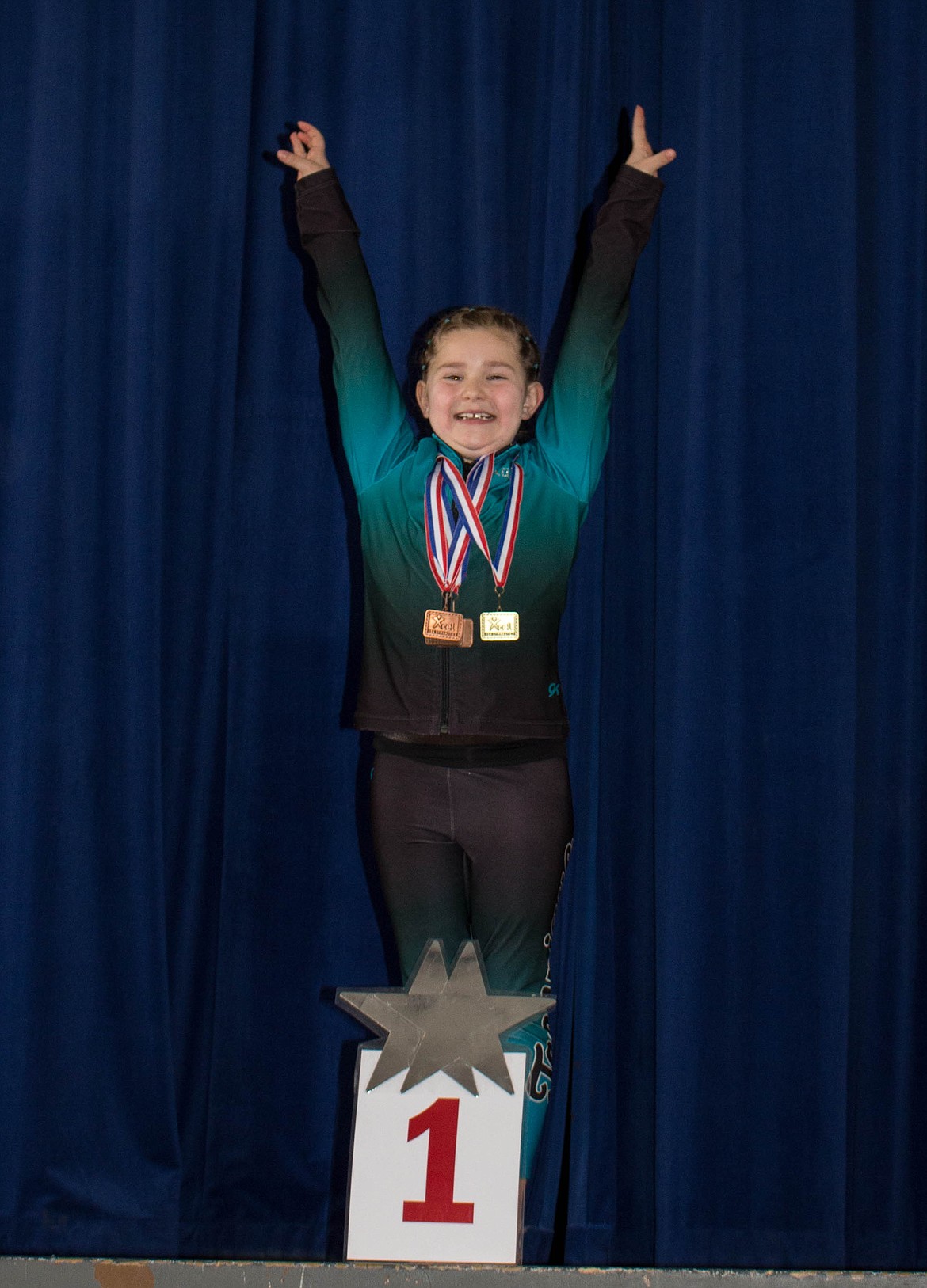 Courtesy photo
Tatum Easterday of Technique Gymnastics won the Xcel Silver Floor title at the recent Xcel state championships in Meridian.