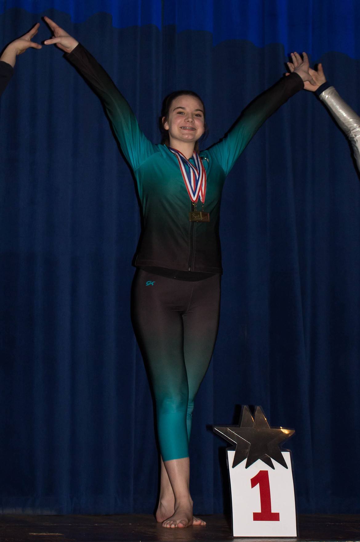 Courtesy photo
Karsyn Crawford of Technique Gymnastics won the Xcel Gold floor title at the recent Xcel state championships in Meridian.