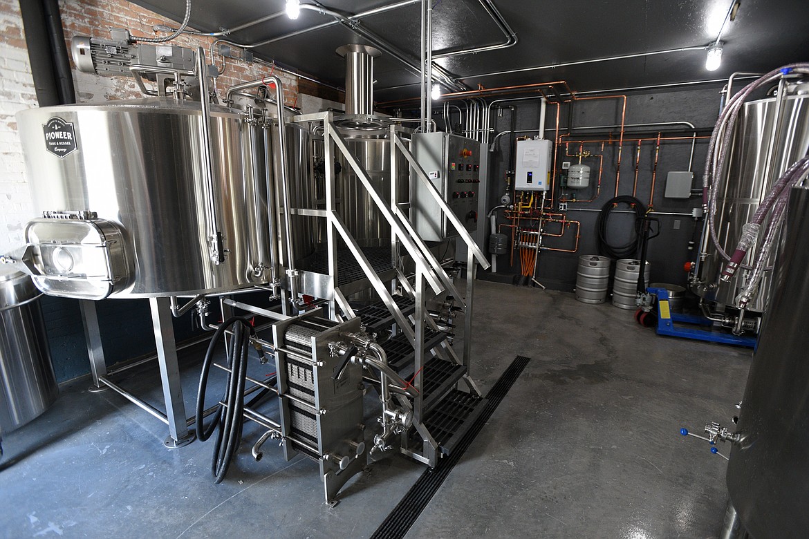 Beer brewing equipment at SunRift Beer Company in Kalispell.