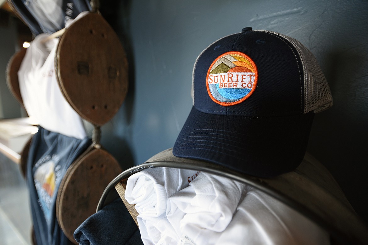 Merchandise for sale at SunRift Beer Company in Kalispell on Wednesday, March 28. (Casey Kreider/Daily Inter Lake)