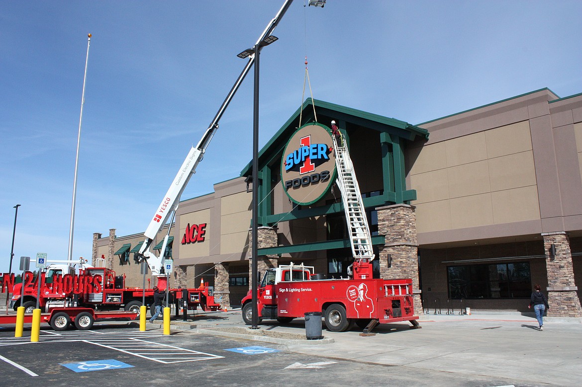 Courtesy photo
The sign for the new Super 1 Foods opening in Athol is placed over the store's entrance.