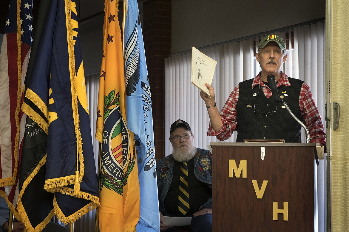 City Councilman and Army Vietnam Veteran Mike Shepard speaks during the Welcome Home Vietnam Veterans ceremony at the Montana Veterans Home Thursday. (Jeremy Weber photo)