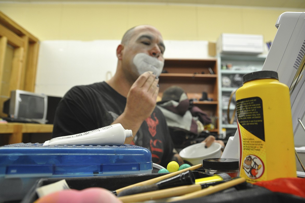 THERE ARE no clown stores in Montana, so Travis Bynum said he makes his own props and orders some things, such as makeup, online. (Ashley Fox/Lake County Leader)