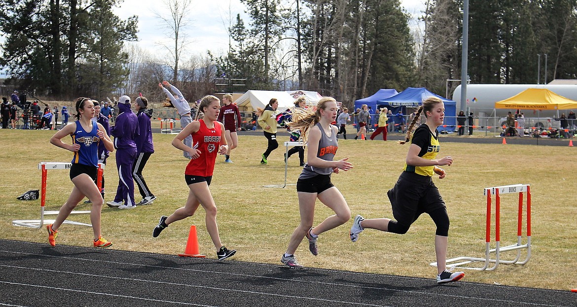 Madison Kelly (St. Regis) led the pack in the 1600 and placed second. She also placed fifth in the 800 on Thursday. (Kathleen Woodford/Mineral Independent)