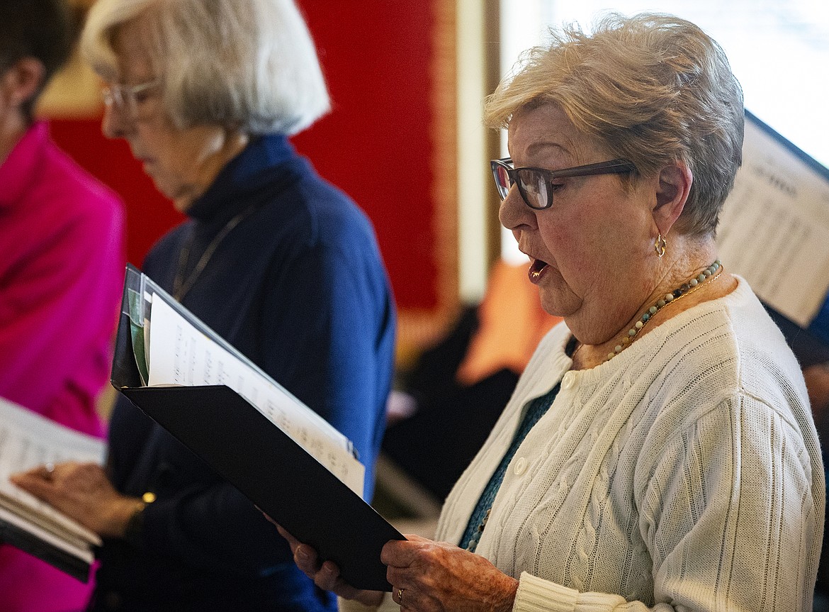 Kay Barajona sings &quot;Johnny Said No&quot; alongside other 3Cs Coeur d'Aleers during a rehearsal for the group's &quot;Songs of Life&quot; spring concert on Friday, 7:30 p.m.,  at Lutheran Church of the Master. (LOREN BENOIT/Press)
