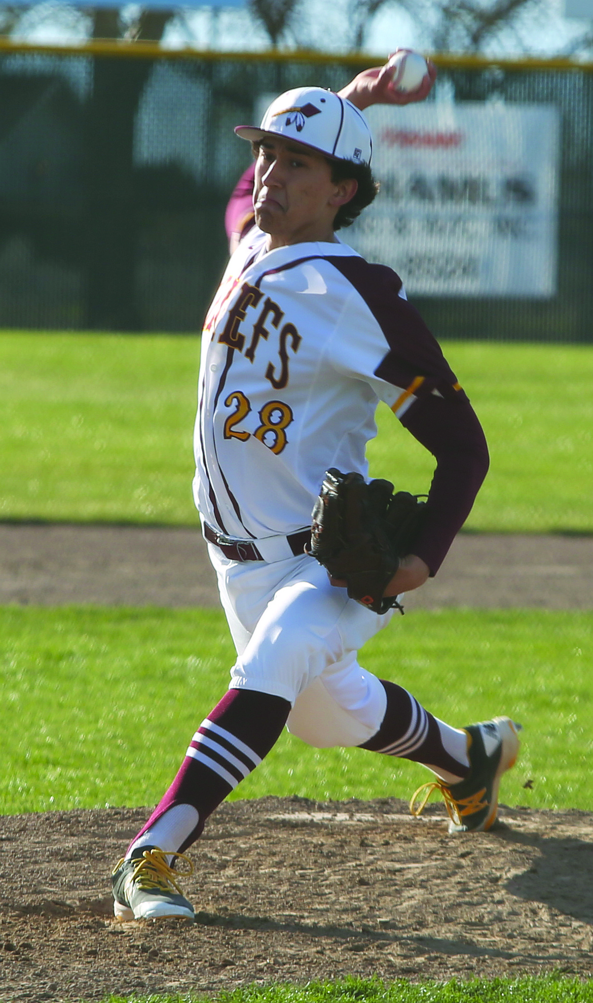 Connor Vanderweyst/Columbia Basin Herald
Vance Alvarado works against Sunnyside. Alvarado pitched three perfect innings.