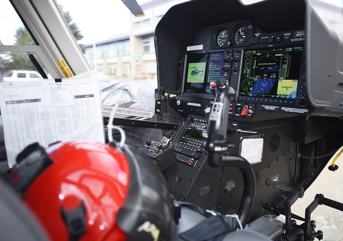 The new A.L.E.R.T. helicopter is a Bell 407GXP. The information displays in the new helicopter are one of the upgrades from the old model. (Brenda Ahearn/Daily Inter Lake)