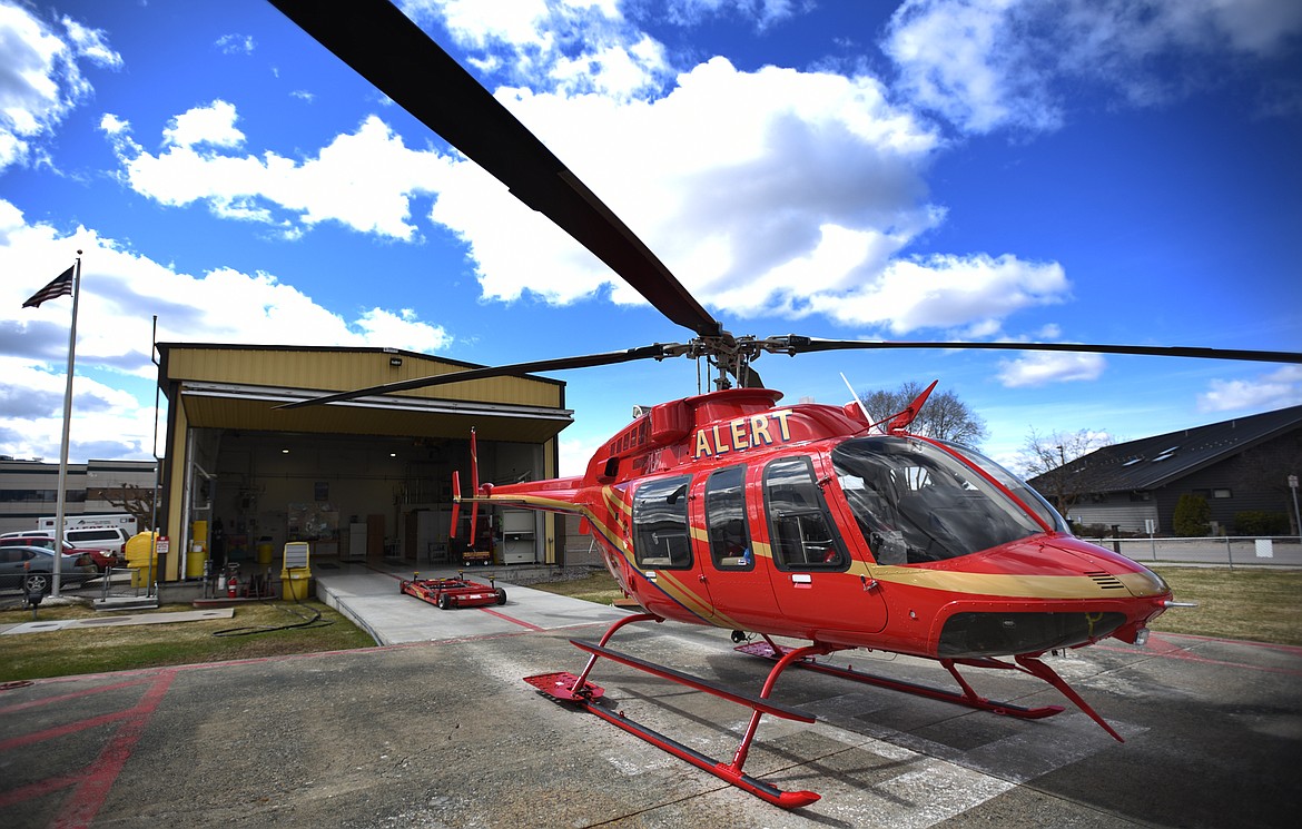 The new A.L.E.R.T. helicopter is a Bell 407GXP.The helicopter has been designated N407VS. It has replaced N407KH. In the previous designation, KH was chosen for Kalispell Hospital. With the new helicopter, VS was selected in memory of Kalispell Regional Healthcare President Velinda Stevens.(Brenda Ahearn/Daily Inter Lake)