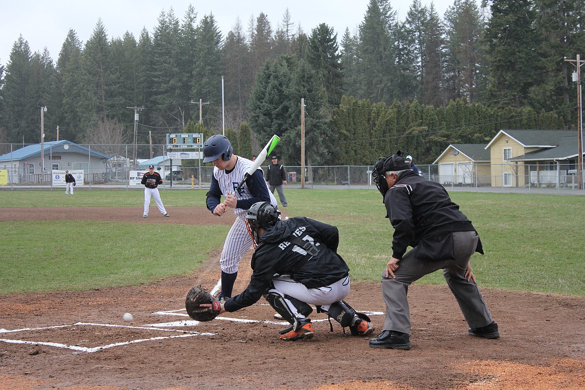 Brady Bateman uses good judgment during the game as he lays off a pitch in the dirt.