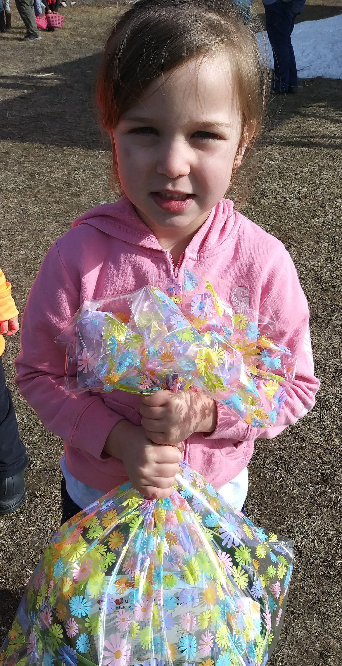 (Courtesy Photo)
Kyrsten Dahlmann was the winner of the T-5 year old basket at the Curley Que Homemakers Club&#146;s annual Easter Egg Hunt.