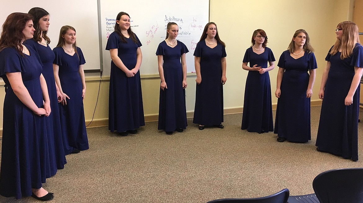 The SSA Ensemble is, from left: Arianna Willis, Sophie Lee, Shey Wolfe, Zoey O&#146;Donnell, Hailey Dotson, Abbie Johnson, Hannah Beebe, Ashlynn Charles and Destiny Galloway. (Courtesy photo)