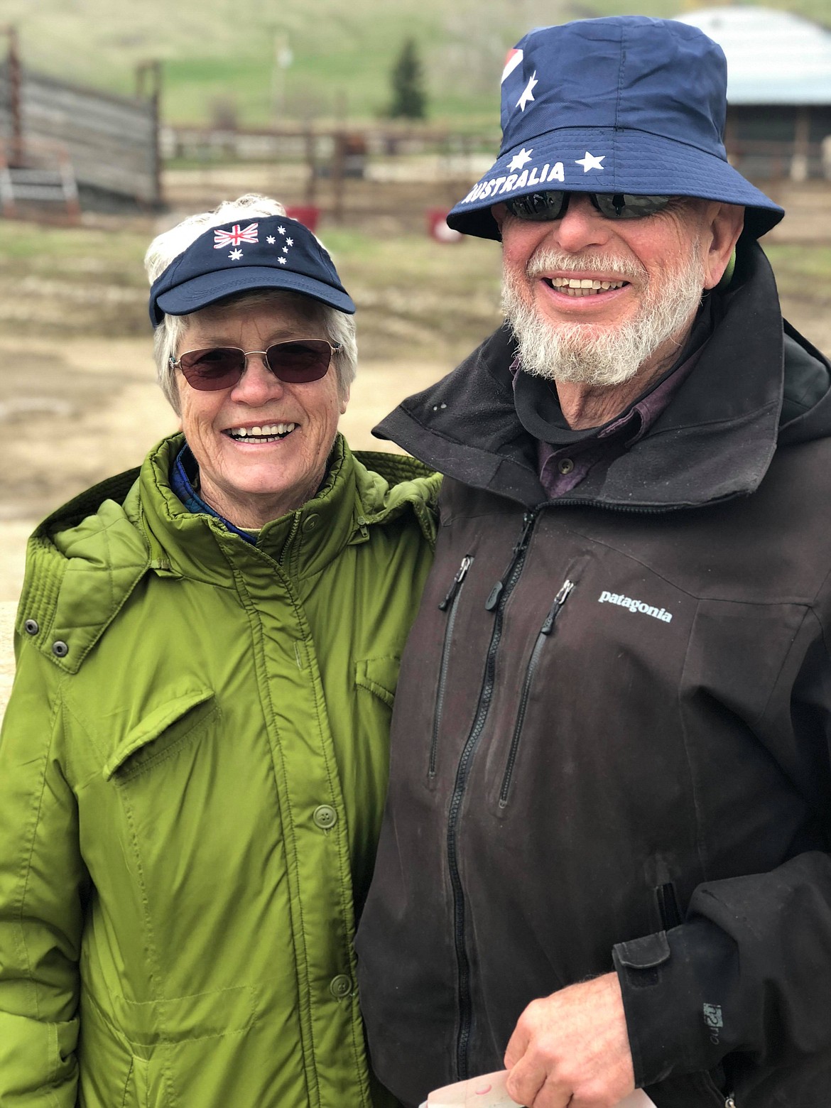 Sylvia Thompkins of Lonepine (via Sydney, Australia) is excited to begin the 1-mile race with friend Todd Schmidt.