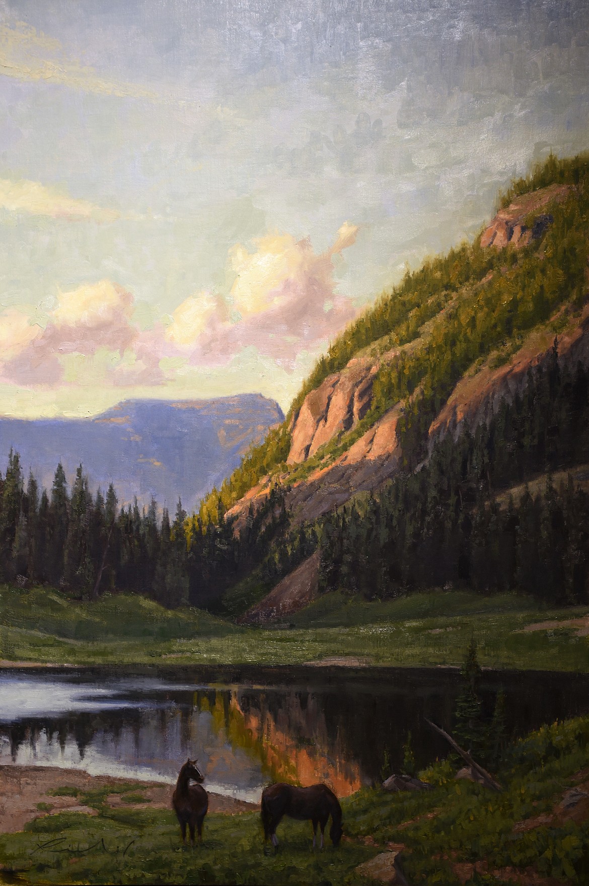 A painting Richie Carter produced following his Artist-Wilderness-Connection experience in 2016. (Brenda Ahearn/Daily Inter Lake)