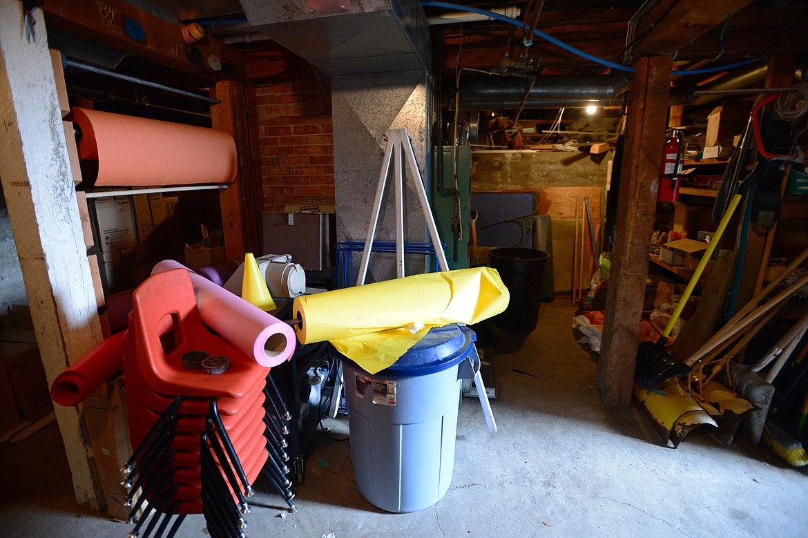 Shown is a basement under the Deer Park School that is home to several furnaces and also serves as a storage area. (Casey Kreider/Daily Inter Lake)