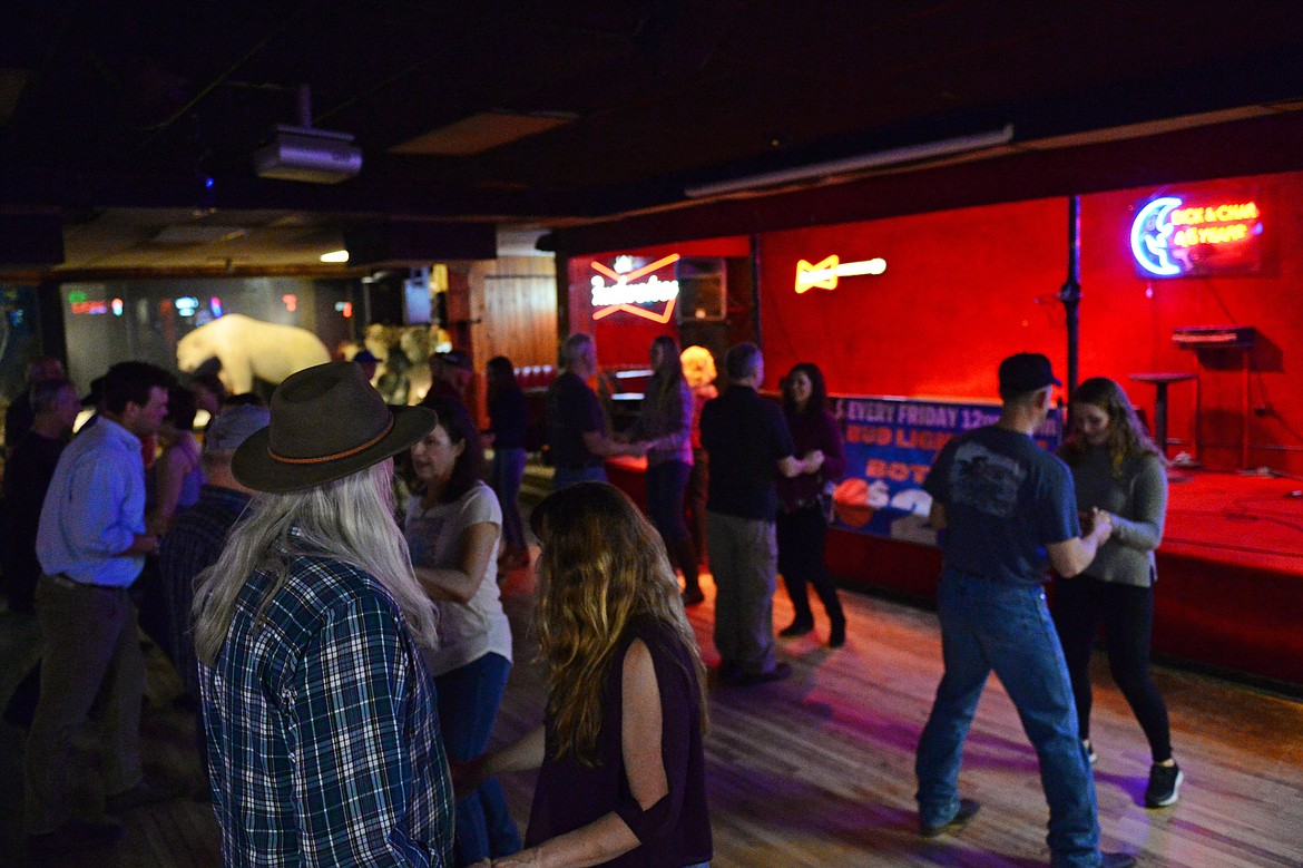 Dancers participate in a class at the Blue Moon Nite Club.