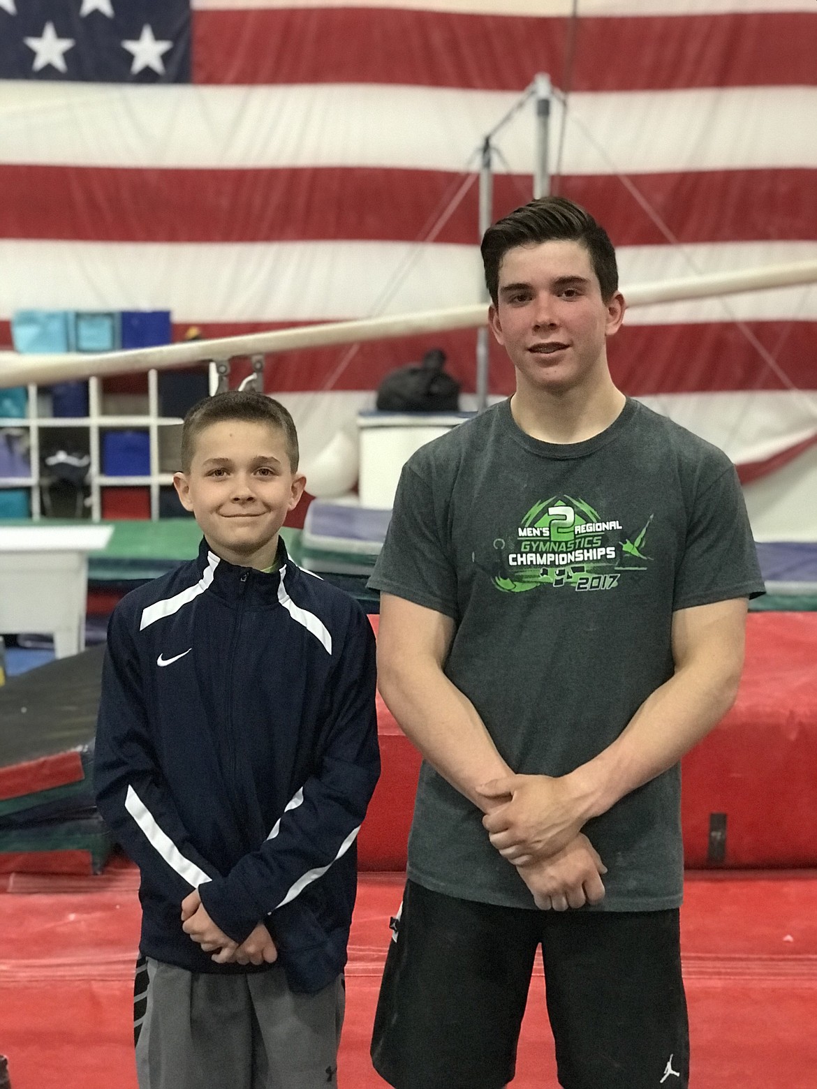 The Avant Coeur Gymnastics boys team is sending two high level Optionals to Oklahoma for the men&#146;s national championships the weekend of May 11. From left are Caden Severtson (Level 9) and Jaden Moore (Level 10).

Courtesy photo