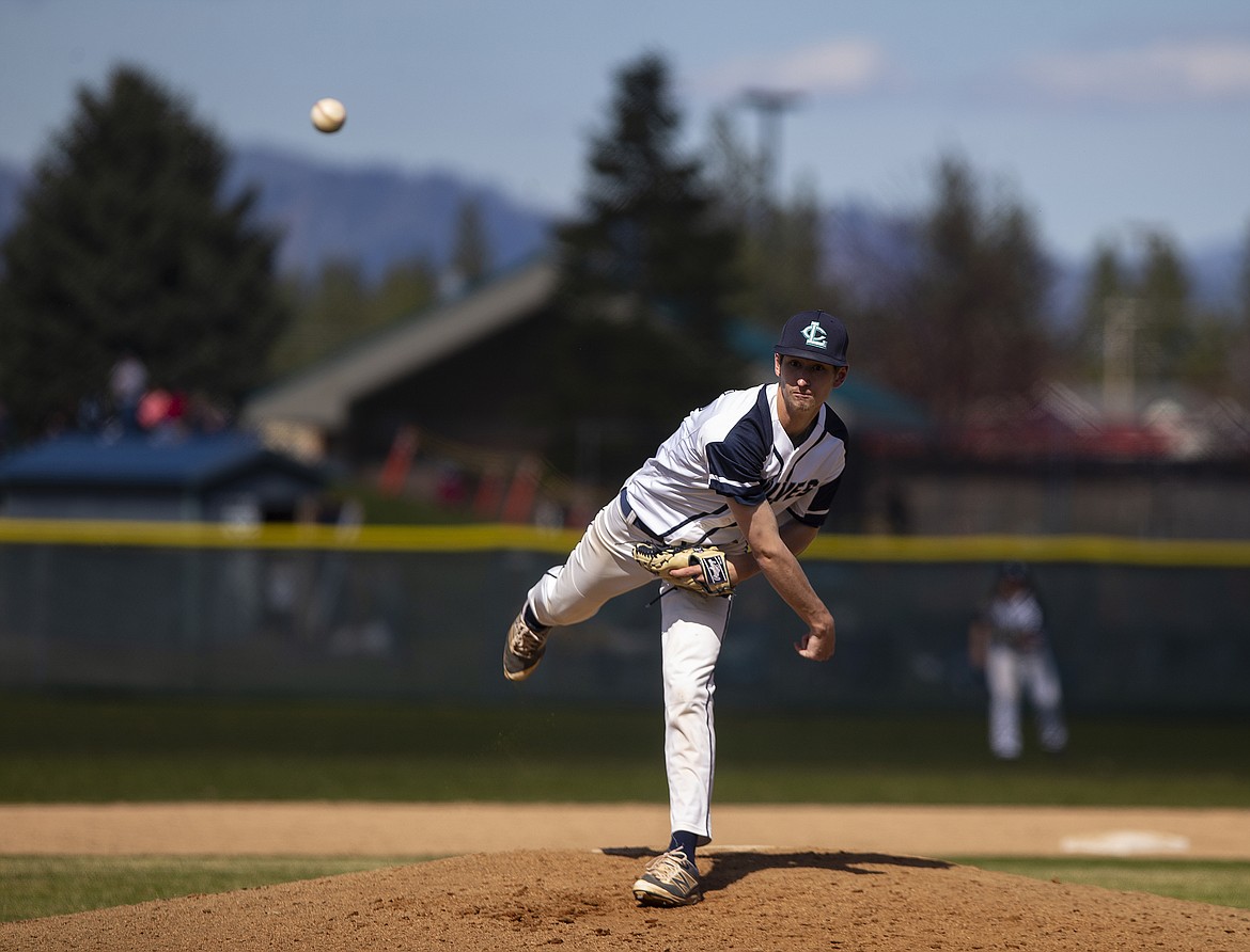 Lake City&#146;s Will Mayo delivers a pitch in a game against Lewiston last Friday.