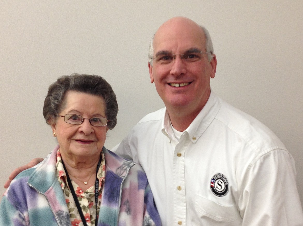 Longtime Kootenai County Senior Companions volunteer Delores Hawkins and Daniel Perry, Senior Companions project director with Panhandle Health District. (Courtesy photo)