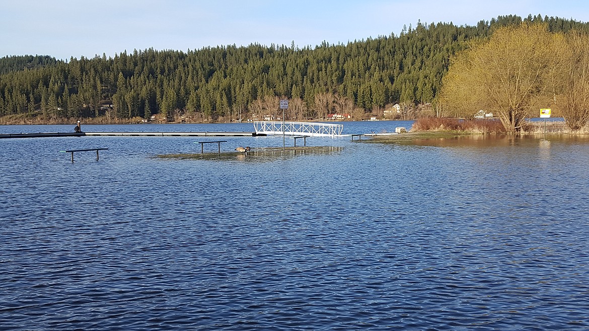 Minor flooding at the Hauser Lake Park earlier this week.