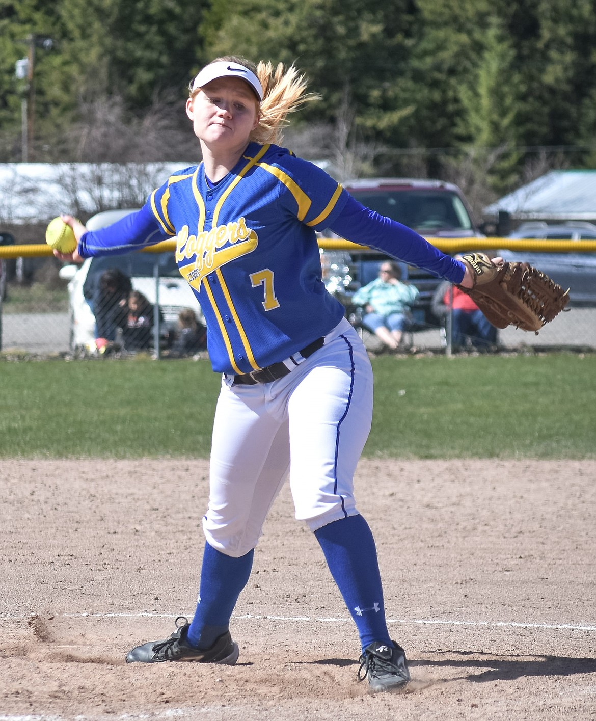 Libby&#146;s Khalyn Hageness pitched a 10-0 shutout against Ronan April 20, with only 3 hits and no errors in six innings. (Ben Kibbey/The Western News)