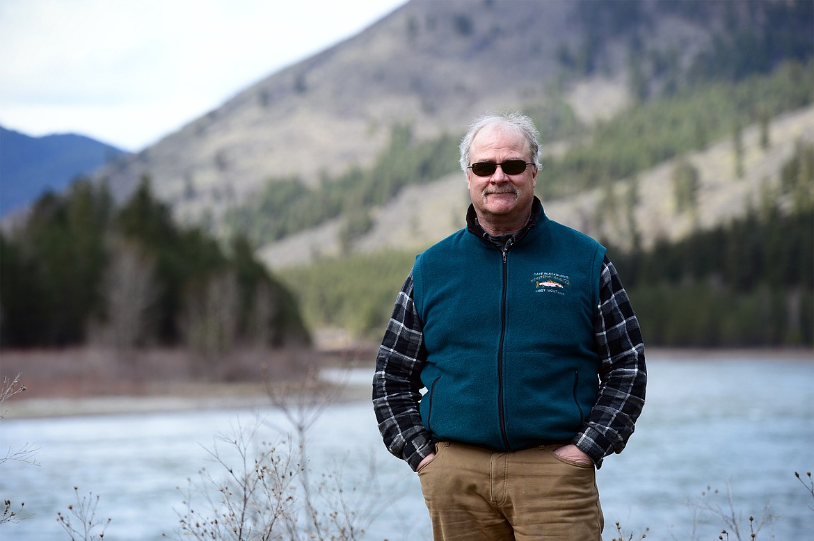 Dave Blackburn, owner of Dave Blackburn's Kootenai Angler, along the banks of the Kootenai River east of Libby on Wednesday, April 18. (Casey Kreider/Daily Inter Lake)