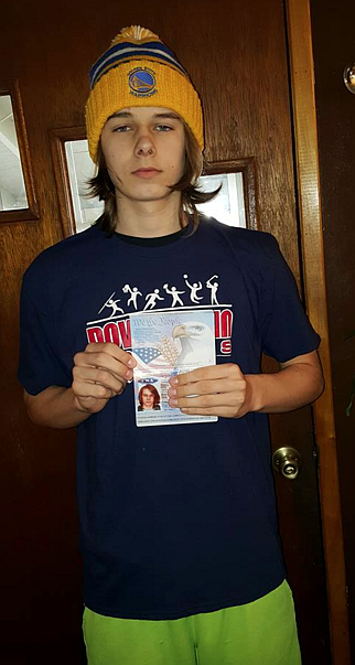 Kellogg High School senior Triston Carman shows off his passport that he hopes to use for his trip to Australia this summer.
Courtesy photo