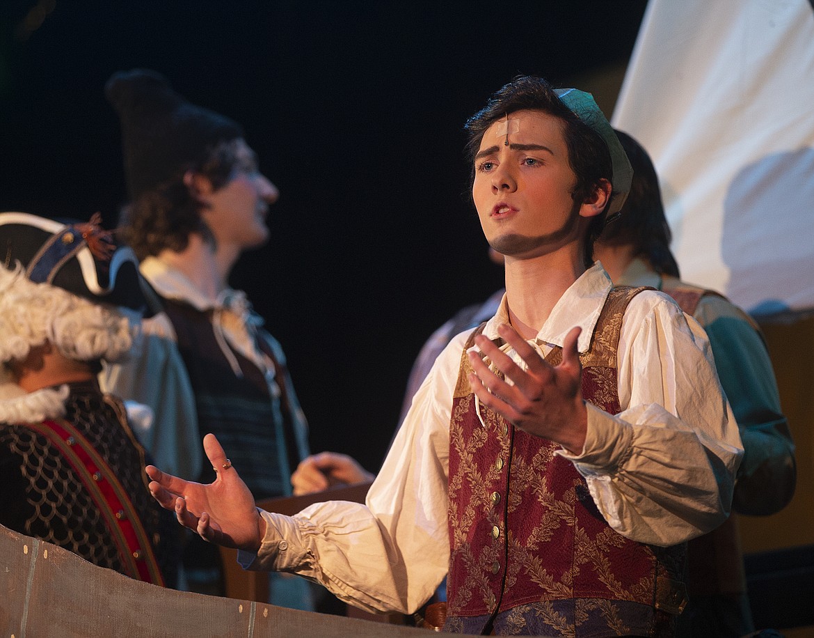 Prince Eric, played by Logan Jaggi, rehearses a scene for Coeur d'Alene's production of Disney's The Little Mermaid. Eric, a hopeless romantic, is an accomplished mariner who is rescued by Ariel when he almost drowns in a storm at sea. (LOREN BENOIT/Press)