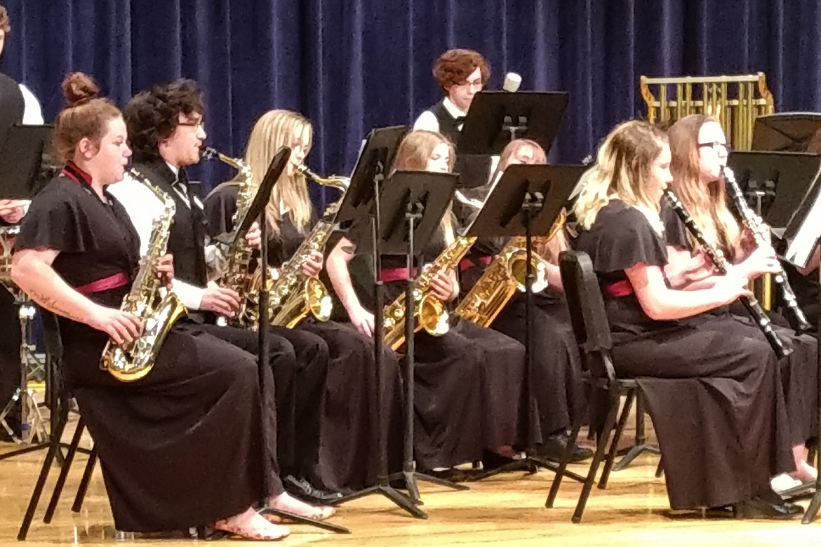 The Troy High School Band performs at the District Music Festival in Kalispell, April 13. (Courtesy photo)