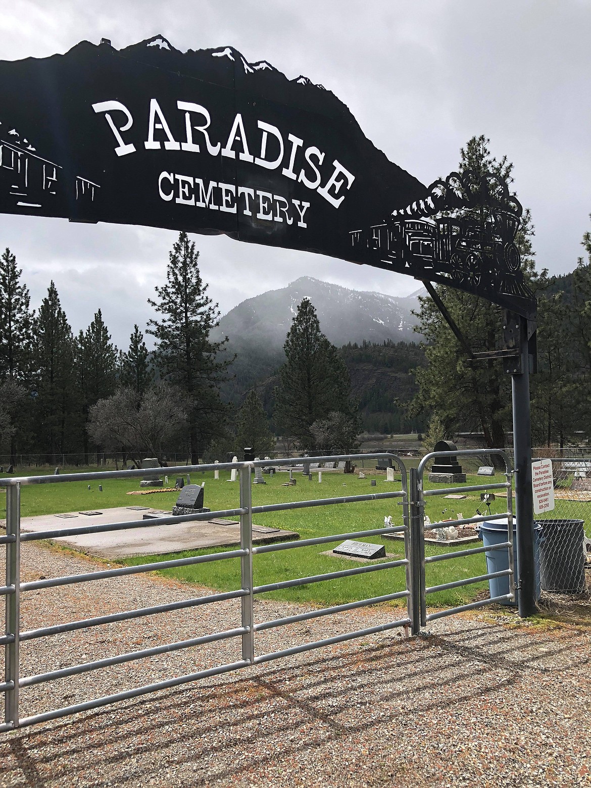 Paradise Cemtery had access gates accidentally locked until a visitor queried the &#145;lock out&#146; via social media (Erin Jusseaume/ Clak Fork Valley Press)