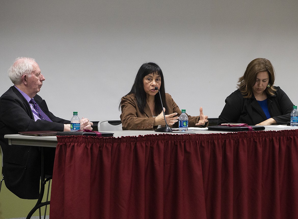 Lita Burns, NIC vice president for Instruction and HREI board member, answers questions at North Idaho College&#146;s third annual Diversity Symposium. (LOREN BENOIT/Press)