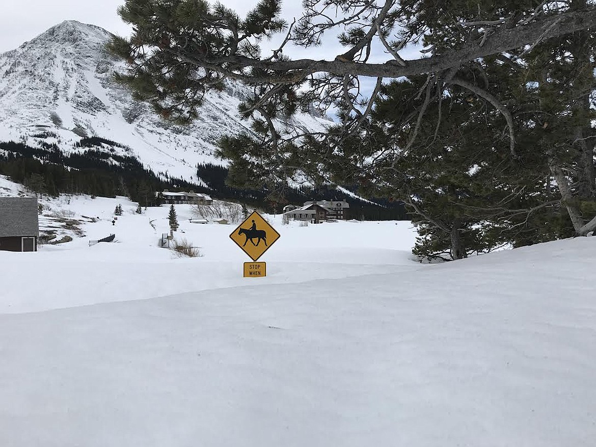 A view of snow depths in the Many Glacier Valley, courtesy of the National Park Service.