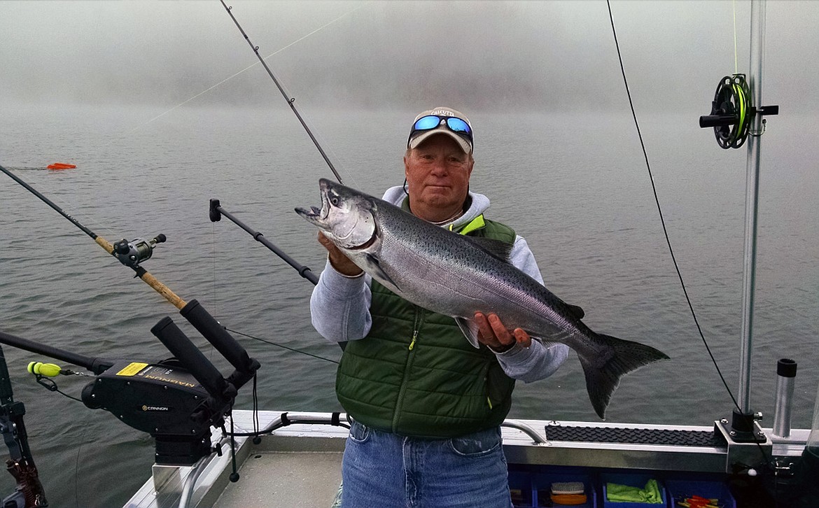 (Photo courtesy IDAHO FISH &amp; GAME)
Chinook Salmon caught in Panhandle Region while trolling.