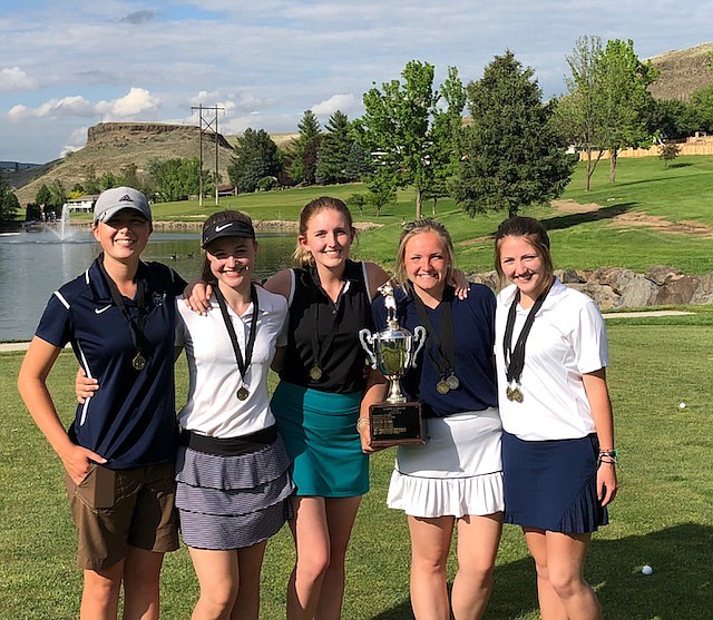 Courtesy photo
Lake City&#146;s girls won the 5A Region 1 golf tournament Monday at Lewiston Country Club. From left are Marisa Hagerty, Tarryn Cherry, Maggie Kennedy, Sami Dement and Kyla Currie.